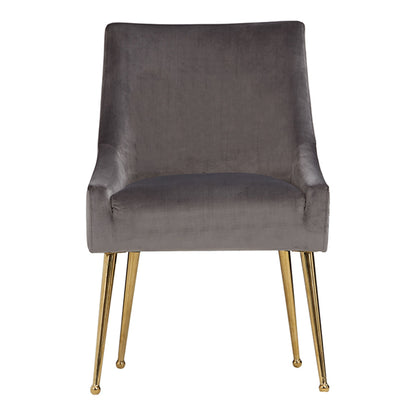 Castana Grey Velvet and Gold Dining Chair Set of 2
