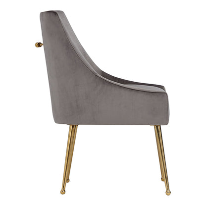 Castana Grey Velvet and Gold Dining Chair Set of 2