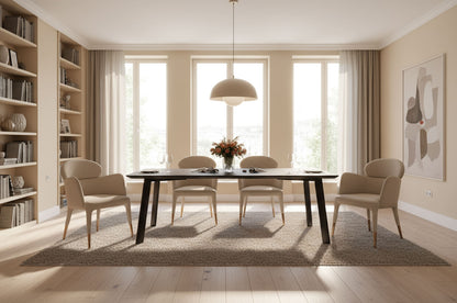 Chadwick Ebony and Rose Gold Dining Table
