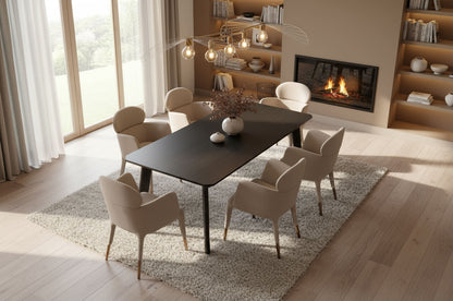 Chadwick Ebony and Rose Gold Dining Table