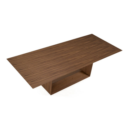 Channa Modern Walnut Dining Table with Beveled Rectangular Top – 95 Inch