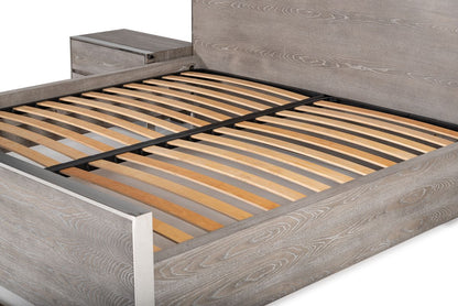 Charlene Grey Elm and Stainless Steel Platform Bed