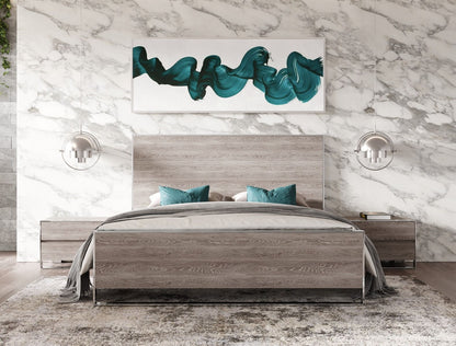 Charlene Grey Elm and Stainless Steel Platform Bed