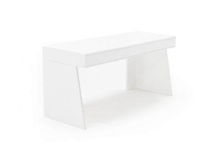 Modrest Chelsey- Modern White and Stainless Steel Desk