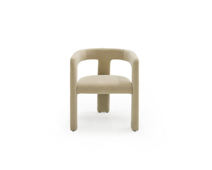 Modrest Cherish Dining Chair – Modern Beige Fabric Design for Elegant Dining Spaces