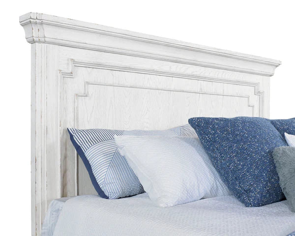 Clara White Mist Panel Bed