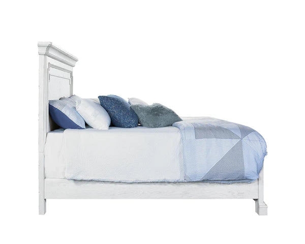 Clara White Mist Panel Bed