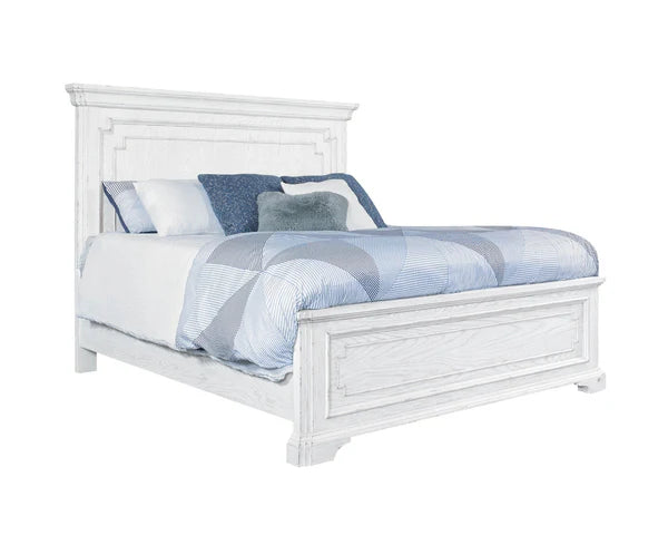 Clara White Mist Panel Bed