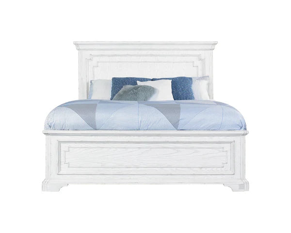 Clara White Mist Panel Bed