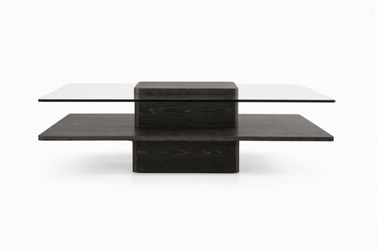 Clarion Grey Elm and Glass Coffee Table
