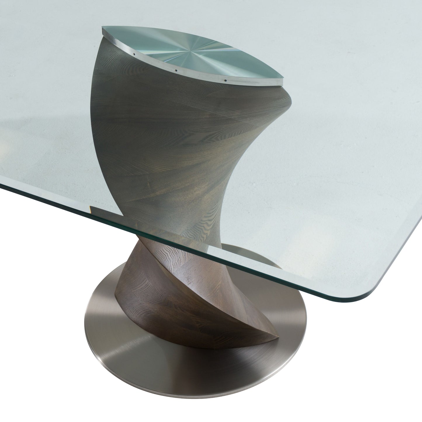 Modrest Cleveland - Contemporary Glass and Grey Ash Dining Table