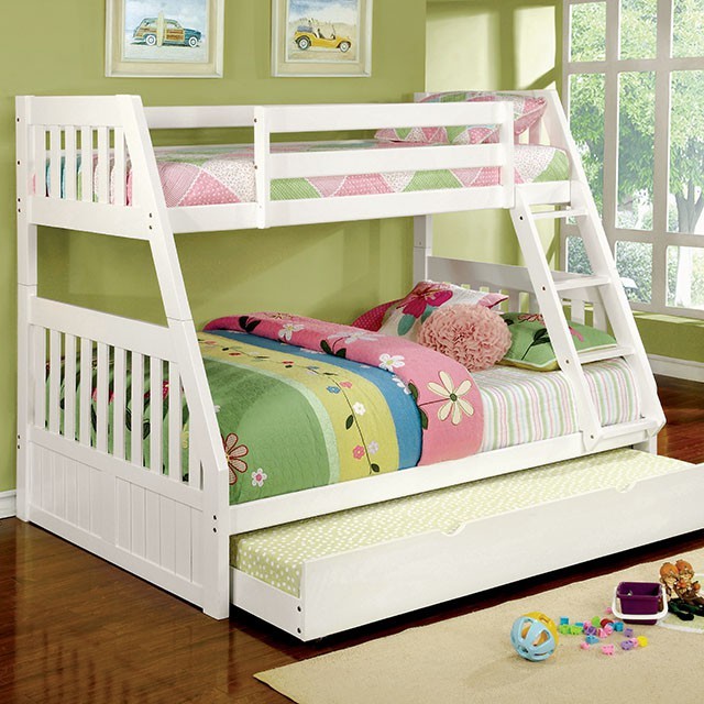 Canberra Dark Walnut White Bunk Bed