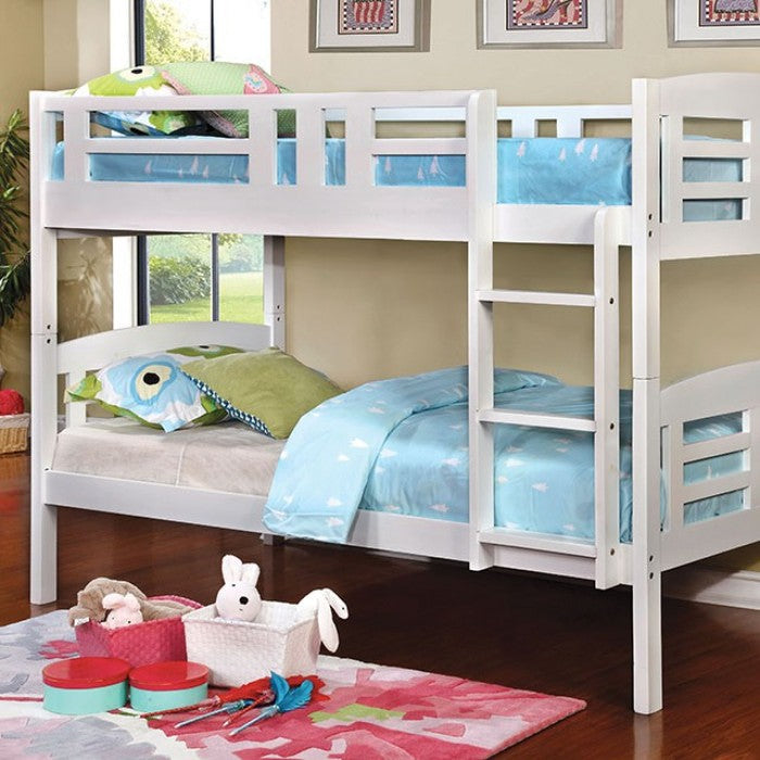 Cassie White Twin/Twin  Bunk Bed