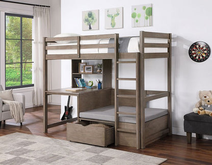 Callistus Twin Workstation Loft Bunk Bed