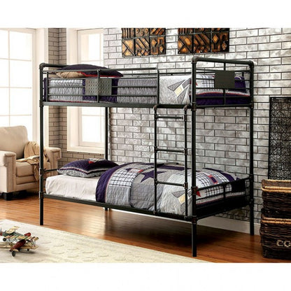 Olga Antique Black Metal Bunk Bed