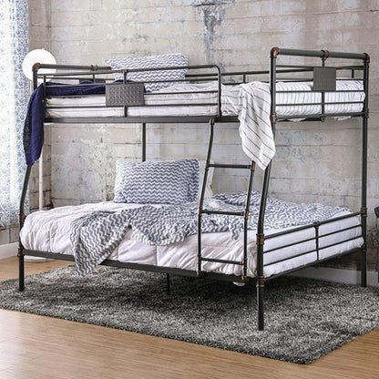 Olga Antique Black Metal Bunk Bed