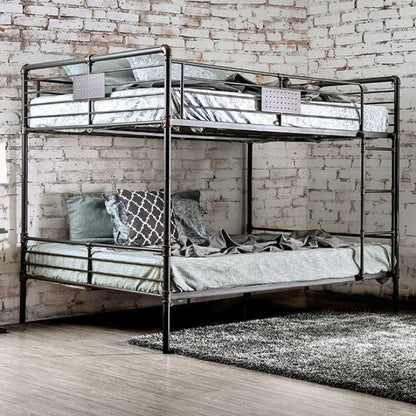 Olga Antique Black Metal Bunk Bed