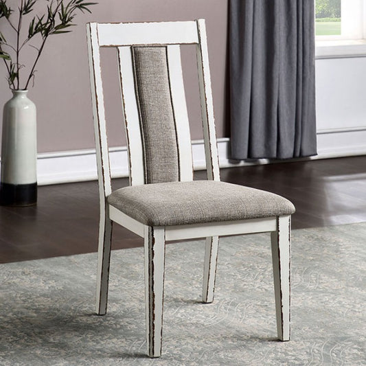 Halsey Rustic Solid Wood Weather White  Side Chair