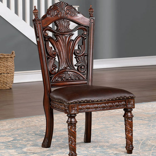 Canyonville Traditional Solid Wood Brown Cherry Side Chair