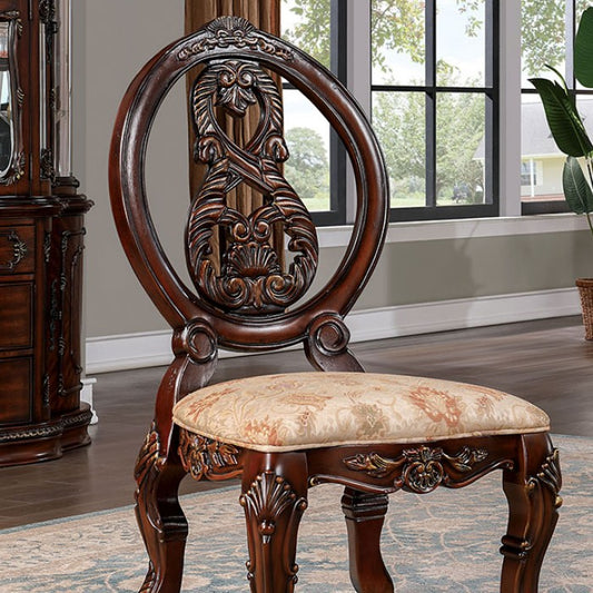 Normandy Traditional Solid Wood Brown Cherry Side Chair
