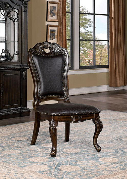 Lombardy Traditional Solid Wood Walnut Side Chair