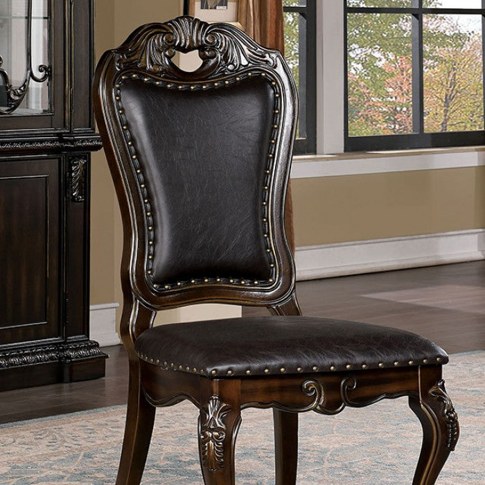 Lombardy Traditional Solid Wood Walnut Side Chair