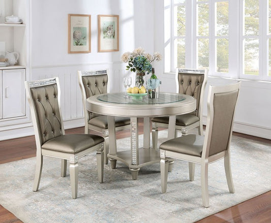 Adelina Transitional Mirror Solid Wood Round Table