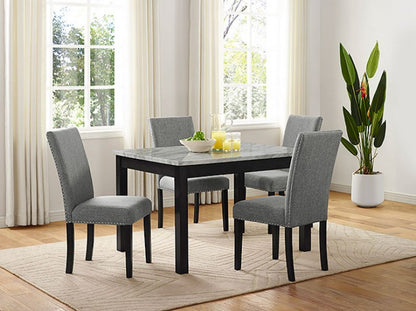 Rostock Transitional Faux Marble 5 Pc Dining Set