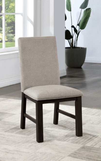 Umbria Transitional Linen Solid Wood Dining Chair