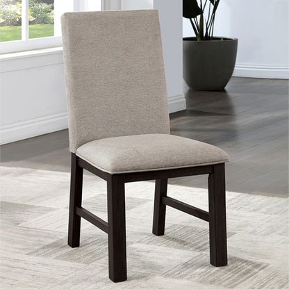 Umbria Transitional Linen Solid Wood Dining Chair