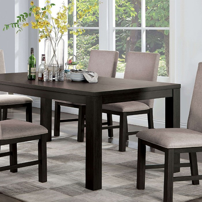 Umbria Transitional Linen Solid Wood Dining Table