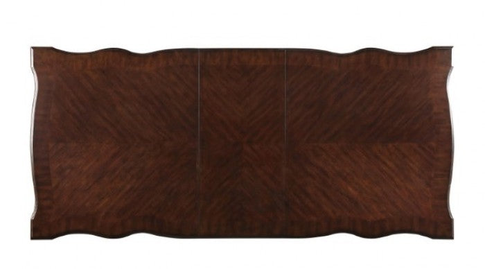 Nouvelle Traditional Leatherette Solid Wood Brown Cherry Dining Table