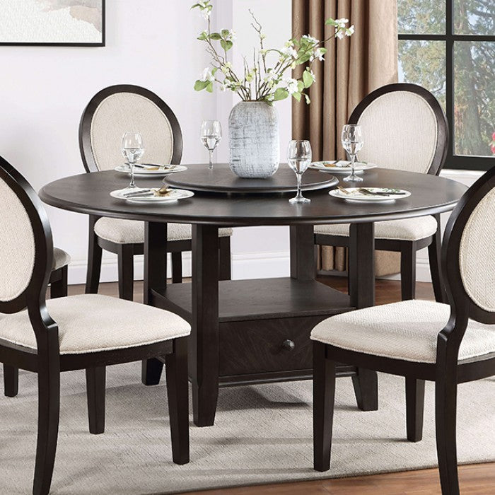 Newforte Transitional Fabric Solid Wood Dining Table