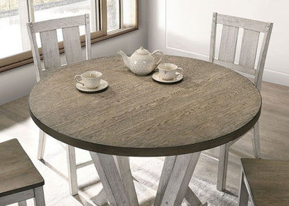 Dakota Rustic Solid Wood Antique White Ash Brown Counter HT Table