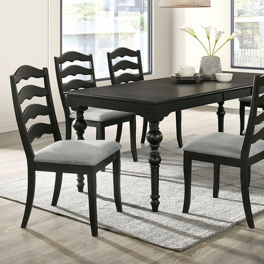 Philipsburg Transitional Solid Wood Antique Black Dining Table