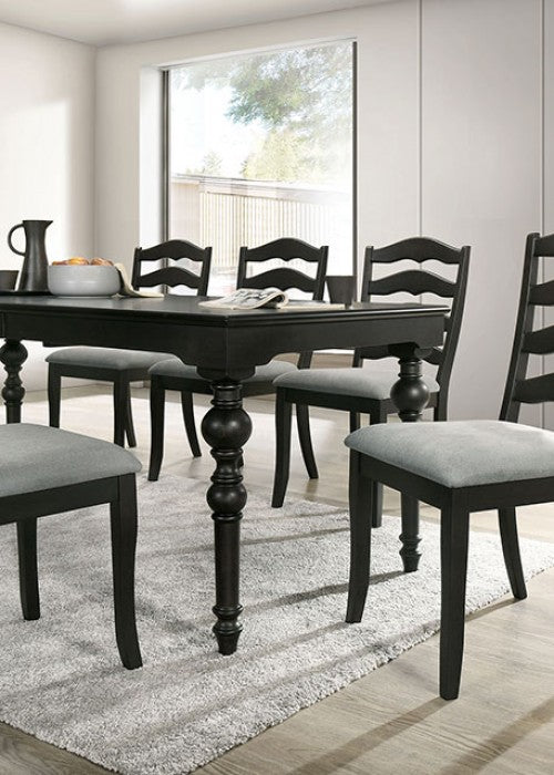 Philipsburg Transitional Solid Wood Antique Black Dining Table