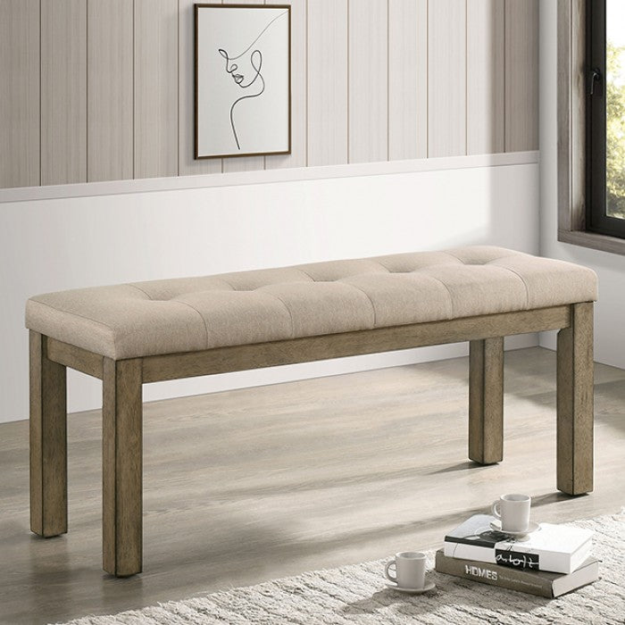 Templemore Rustic Solid Wood Light Brown Bench