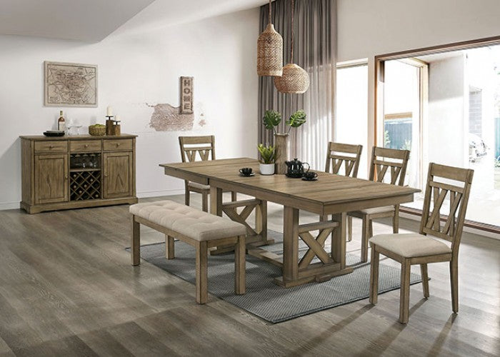 Templemore Rustic Solid Wood Light Brown Dining Table