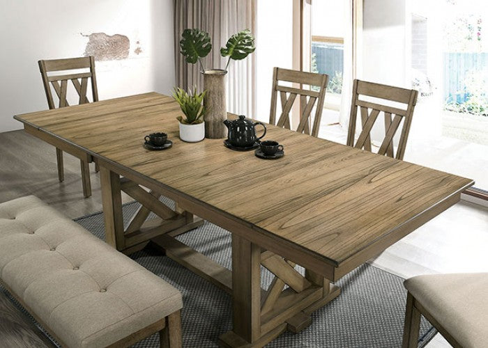 Templemore Rustic Solid Wood Light Brown Dining Table