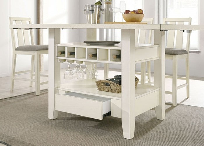 Wilsonville Transitional Solid Wood Antique White Counter HT Table