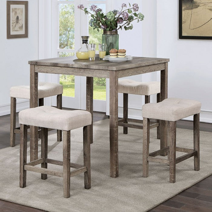 Torrean Transitional Solid Wood Linen 5 PC Counter HT Set