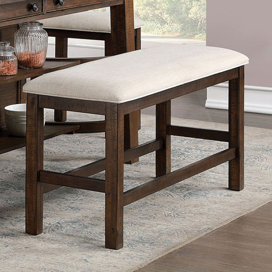 Fredonia Rustic Solid Wood Oak Counter HT Bench