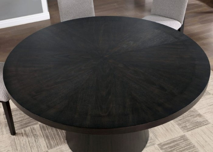 Orland Contemporary Boucle Fabric Dark Walnut Dining Table