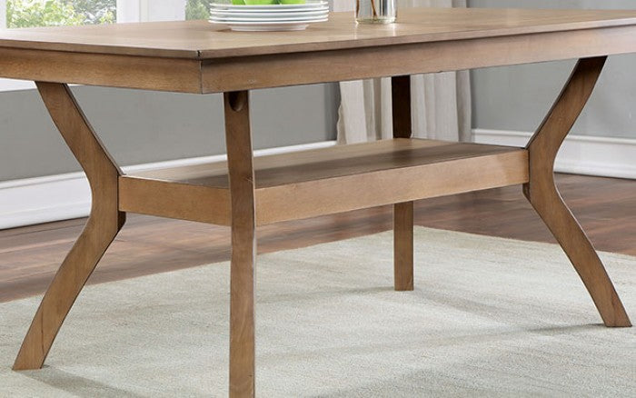 Upminster Transitional Fabric Solid Wood Dining Table