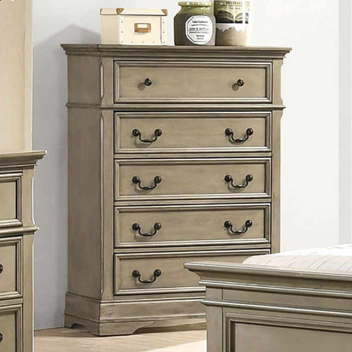 Lasthenia Transitional Leatherette Solid Wood Chest