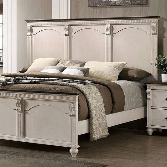 Agathon Transitional Solid Wood Fluted Panel Bed