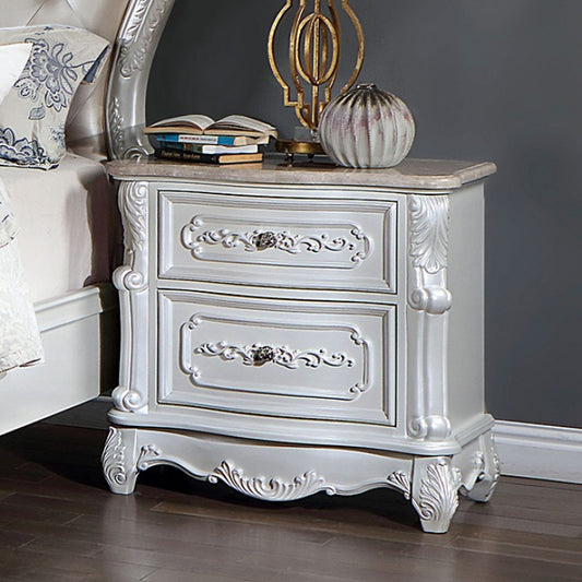 Rosalind Traditional Leatherette Solid Wood Nightstand