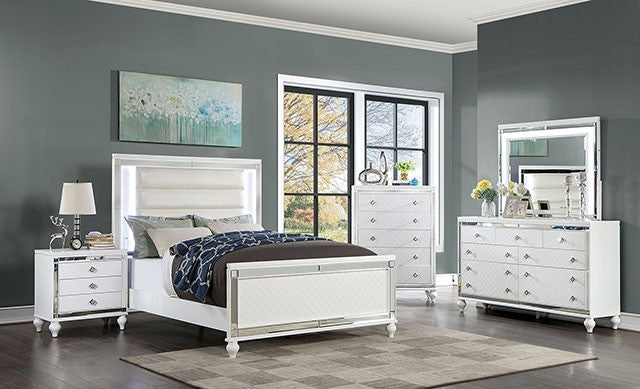 Calandria Contemporary Leatherette Padded Headboard Bed