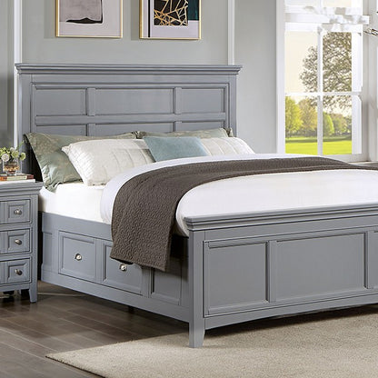 Castlile Transitional Solid Wood Crown Molding Bed