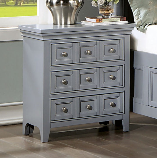 Castlile Transitional Solid Wood Crown Molding Nightstand